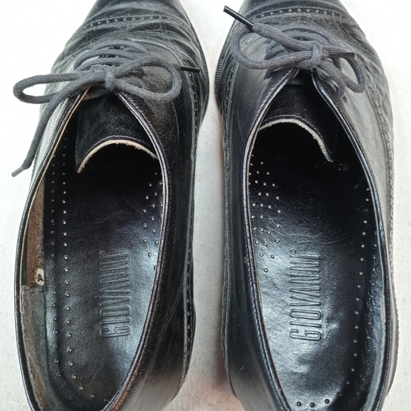 Giovanni mens Oxford black leather cap toe sz 10 M - Picture 7 of 8